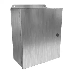 HAMMOND EJ12105SS Enclosure, 12 x 10 x 5 Inch Size, Wall Mount, 304 Stainless Steel, #4 Brush Finish | CV7KAV