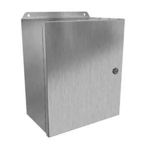 HAMMOND EJ12106S16 Enclosure, 12 x 10 x 6 Inch Size, Wall Mount, 316 Stainless Steel, #4 Brush Finish | CV7KAX