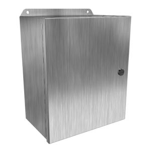 HAMMOND EJ12106SS Enclosure, 12 x 10 x 6 Inch Size, Wall Mount, 304 Stainless Steel, #4 Brush Finish | CV7KAY