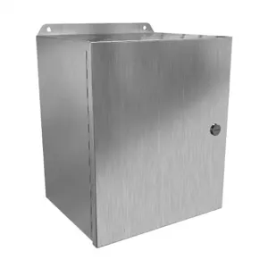 HAMMOND EJ12108S16 Enclosure, 12 x 10 x 8 Inch Size, Wall Mount, 316 Stainless Steel, #4 Brush Finish | CV7KBC