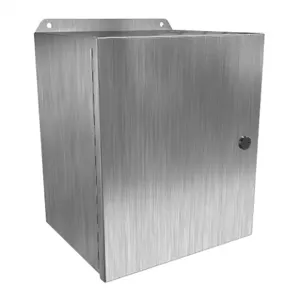 HAMMOND EJ12108SS Enclosure, 12 x 10 x 8 Inch Size, Wall Mount, 304 Stainless Steel, #4 Brush Finish | CV7KBD