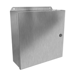 HAMMOND EJ12124S16 Enclosure, 12 x 12 x 4 Inch Size, Wall Mount, 316 Stainless Steel, #4 Brush Finish | CV7KBH