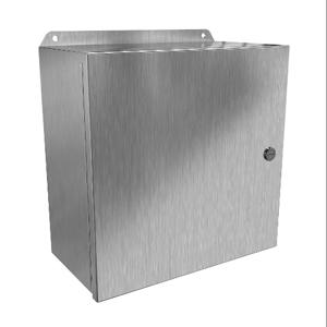 HAMMOND EJ12126S16 Enclosure, 12 x 12 x 6 Inch Size, Wall Mount, 316 Stainless Steel, #4 Brush Finish | CV7KBN