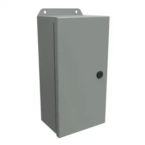 HAMMOND EJ1264 Enclosure, 12 x 6 x 4 Inch Size, Wall Mount, Carbon Steel, Ansi 61 Gray | CV7KBT