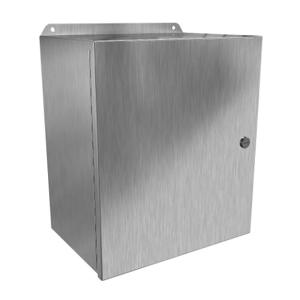 HAMMOND EJ14128S16 Enclosure, 14 x 12 x 8 Inch Size, Wall Mount, 316 Stainless Steel, #4 Brush Finish | CV7KCG