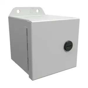 HAMMOND EJ444LG Enclosure, 4 x 4 x 4 Inch Size, Wall Mount, Carbon Steel, Ral 7035 Light Gray | CV7KDP