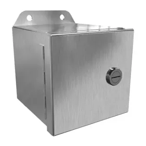 HAMMOND EJ444S16 Enclosure, 4 x 4 x 4 Inch Size, Wall Mount, 316 Stainless Steel, #4 Brush Finish | CV7KDQ