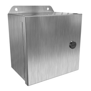 HAMMOND EJ664SS Enclosure, 6 x 6 x 4 Inch Size, Wall Mount, 304 Stainless Steel, #4 Brush Finish | CV7KEH