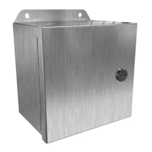 HAMMOND EJ664SS Enclosure, 6 x 6 x 4 Inch Size, Wall Mount, 304 Stainless Steel, #4 Brush Finish | CV7KEH