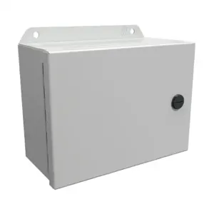 HAMMOND EJ683LG Enclosure, 6 x 8 x 3 Inch Size, Wall Mount, Carbon Steel, Ral 7035 Light Gray | CV7KEK