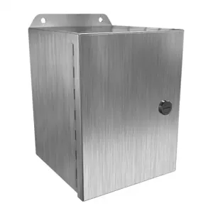 HAMMOND EJ866SS Enclosure, 8 x 6 x 6 Inch Size, Wall Mount, 304 Stainless Steel, #4 Brush Finish | CV7KEY