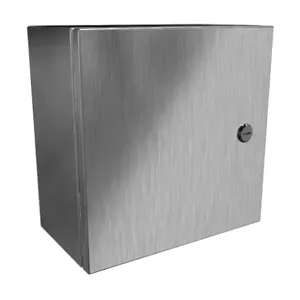 HAMMOND EN4SD12126SS Enclosure, 12 x 12 x 6 Inch Size, Wall Mount, 304 Stainless Steel, #4 Brush Finish | CV7KFK