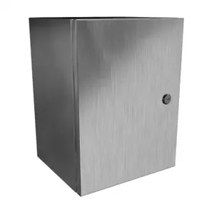 HAMMOND EN4SD161210S16 Enclosure, 16 x 12 x 10 Inch Size, Wall Mount, 316 Stainless Steel, #4 Brush Finish | CV7KFU