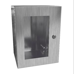 HAMMOND EN4SD161210WSS Enclosure, 16 x 12 x 10 Inch Size, Wall Mount, 304 Stainless Steel, #4 Brush Finish | CV7KFW