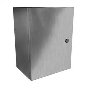 HAMMOND EN4SD16128SS Enclosure, 16 x 12 x 8 Inch Size, Wall Mount, 304 Stainless Steel, #4 Brush Finish | CV7KGH