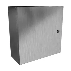 HAMMOND EN4SD16166S16 Enclosure, 16 x 16 x 6 Inch Size, Wall Mount, 316 Stainless Steel, #4 Brush Finish | CV7KGT