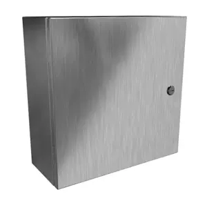 HAMMOND EN4SD16166SS Enclosure, 16 x 16 x 6 Inch Size, Wall Mount, 304 Stainless Steel, #4 Brush Finish | CV7KGU