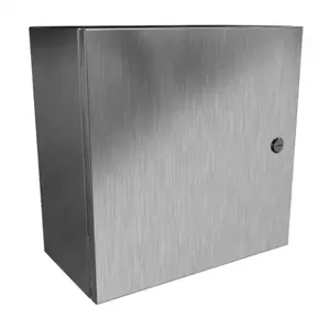 HAMMOND EN4SD16168S16 Enclosure, 16 x 16 x 8 Inch Size, Wall Mount, 316 Stainless Steel, #4 Brush Finish | CV7KGX