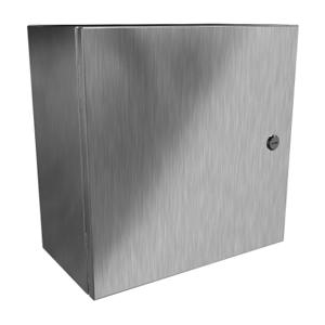 HAMMOND EN4SD16168SS Enclosure, 16 x 16 x 8 Inch Size, Wall Mount, 304 Stainless Steel, #4 Brush Finish | CV7KGY