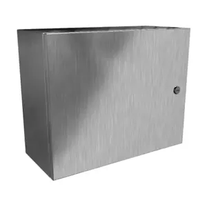 HAMMOND EN4SD16208SS Enclosure, 16 x 20 x 8 Inch Size, Wall Mount, 304 Stainless Steel, #4 Brush Finish | CV7KHK