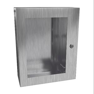 HAMMOND EN4SD20166WSS Enclosure, 20 x 16 x 6 Inch Size, Wall Mount, 304 Stainless Steel, #4 Brush Finish | CV7KJE