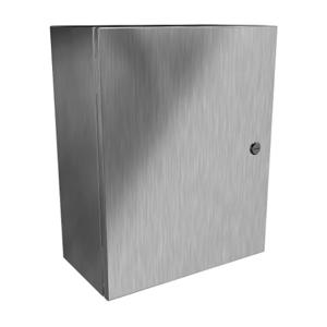 HAMMOND EN4SD20168SS Enclosure, 20 x 16 x 8 Inch Size, Wall Mount, 304 Stainless Steel, #4 Brush Finish | CV7KJJ