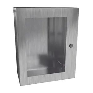 HAMMOND EN4SD20168WSS Enclosure, 20 x 16 x 8 Inch Size, Wall Mount, 304 Stainless Steel, #4 Brush Finish | CV7KJM