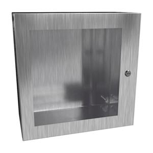 HAMMOND EN4SD202010WSS Enclosure, 20 x 20 x 10 Inch Size, Wall Mount, 304 Stainless Steel, #4 Brush Finish | CV7KJT