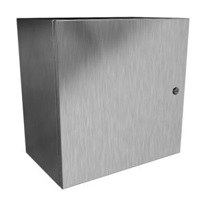 HAMMOND EN4SD202012S16 Enclosure, 20 x 20 x 12 Inch Size, Wall Mount, 316 Stainless Steel, #4 Brush Finish | CV7KJW