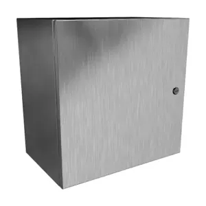 HAMMOND EN4SD202012S16 Enclosure, 20 x 20 x 12 Inch Size, Wall Mount, 316 Stainless Steel, #4 Brush Finish | CV7KJW