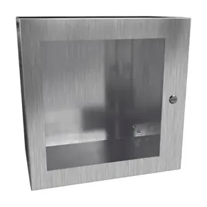 HAMMOND EN4SD202012WSS Enclosure, 20 x 20 x 12 Inch Size, Wall Mount, 304 Stainless Steel, #4 Brush Finish | CV7KKA