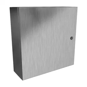 HAMMOND EN4SD20206S16 Enclosure, 20 x 20 x 6 Inch Size, Wall Mount, 316 Stainless Steel, #4 Brush Finish | CV7KKD