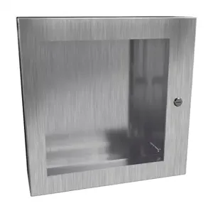 HAMMOND EN4SD20206WSS Enclosure, 20 x 20 x 6 Inch Size, Wall Mount, 304 Stainless Steel, #4 Brush Finish | CV7KKH