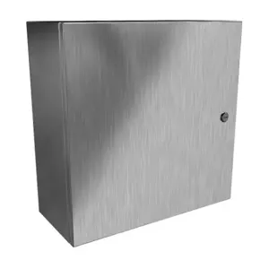 HAMMOND EN4SD20208SS Enclosure, 20 x 20 x 8 Inch Size, Wall Mount, 304 Stainless Steel, #4 Brush Finish | CV7KKM