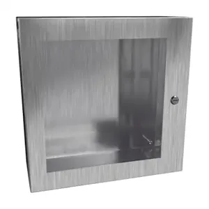 HAMMOND EN4SD20208WSS Enclosure, 20 x 20 x 8 Inch Size, Wall Mount, 304 Stainless Steel, #4 Brush Finish | CV7KKQ