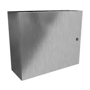 HAMMOND EN4SD20248SS Enclosure, 20 x 24 x 8 Inch Size, Wall Mount, 304 Stainless Steel, #4 Brush Finish | CV7KLA