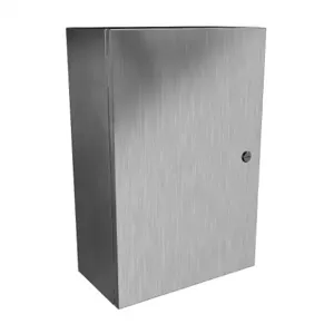 HAMMOND EN4SD24168S16 Enclosure, 24 x 16 x 8 Inch Size, Wall Mount, 316 Stainless Steel, #4 Brush Finish | CV7KLR