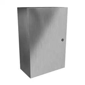 HAMMOND EN4SD24168SS Enclosure, 24 x 16 x 8 Inch Size, Wall Mount, 304 Stainless Steel, #4 Brush Finish | CV7KLT