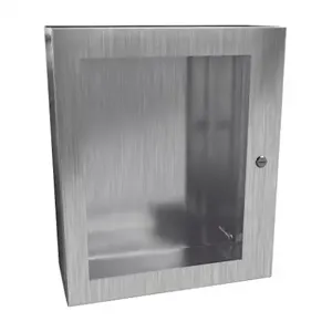 HAMMOND EN4SD24208WSS Enclosure, 24 x 20 x 8 Inch Size, Wall Mount, 304 Stainless Steel, #4 Brush Finish | CV7KMU