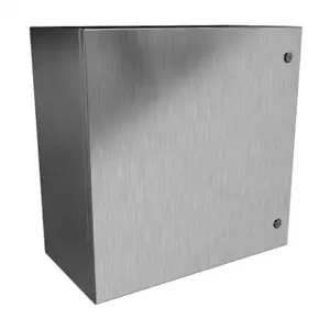 HAMMOND EN4SD242412S16 Enclosure, 24 x 24 x 12 Inch Size, Wall Mount, 316 Stainless Steel, #4 Brush Finish | CV7KNC