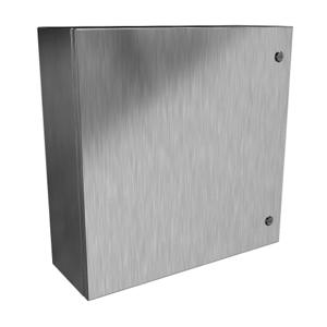 HAMMOND EN4SD24248S16 Enclosure, 24 x 24 x 8 Inch Size, Wall Mount, 316 Stainless Steel, #4 Brush Finish | CV7KNY