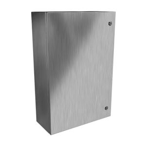 HAMMOND EN4SD30208SS Enclosure, 30 x 20 x 8 Inch Size, Wall Mount, 304 Stainless Steel, #4 Brush Finish | CV7KQE