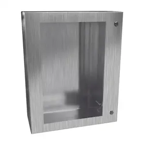 HAMMOND EN4SD302410WSS Enclosure, 30 x 24 x 10 Inch Size, Wall Mount, 304 Stainless Steel, #4 Brush Finish | CV7KQK