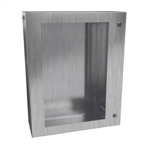 HAMMOND EN4SD30248WSS Enclosure, 30 x 24 x 8 Inch Size, Wall Mount, 304 Stainless Steel, #4 Brush Finish | CV7KRN