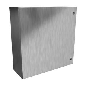 HAMMOND EN4SD303010S16 Enclosure, 30 x 30 x 10 Inch Size, Wall Mount, 316 Stainless Steel, #4 Brush Finish | CV7KRR