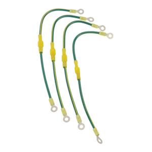 HAMMOND GRDKIT04 Enclosure Grounding Strap, 12 Inch Length, 10 Awg, #10-1/4In Ring Terminals, Pack Of 4 | CV7ZVZ