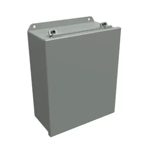 HAMMOND HJ12105LP Enclosure, 12 x 10 x 5 Inch Size, Wall Mount, Carbon Steel, Ansi 61 Gray | CV7KWF