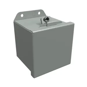 HAMMOND HJ444LP Enclosure, 4 x 4 x 4 Inch Size, Wall Mount, Carbon Steel, Ansi 61 Gray | CV7KXC