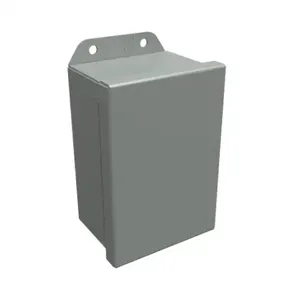 HAMMOND HJ643HLP Enclosure, 6 x 4 x 3 Inch Size, Wall Mount, Carbon Steel, Ansi 61 Gray | CV7KXD