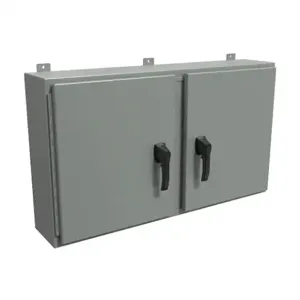 HAMMOND HN4WM24428GY Enclosure, 24 x 42 x 8 Inch Size, Wall Mount, Carbon Steel, Ansi 61 Gray | CV7KXR